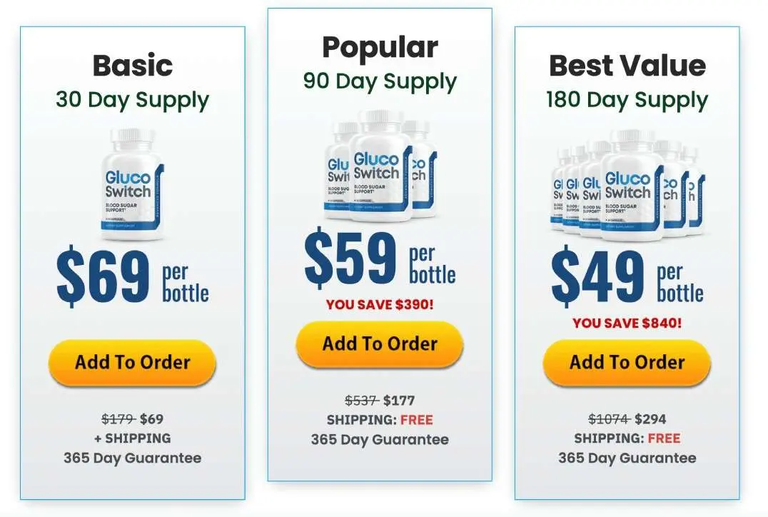 Pricing table